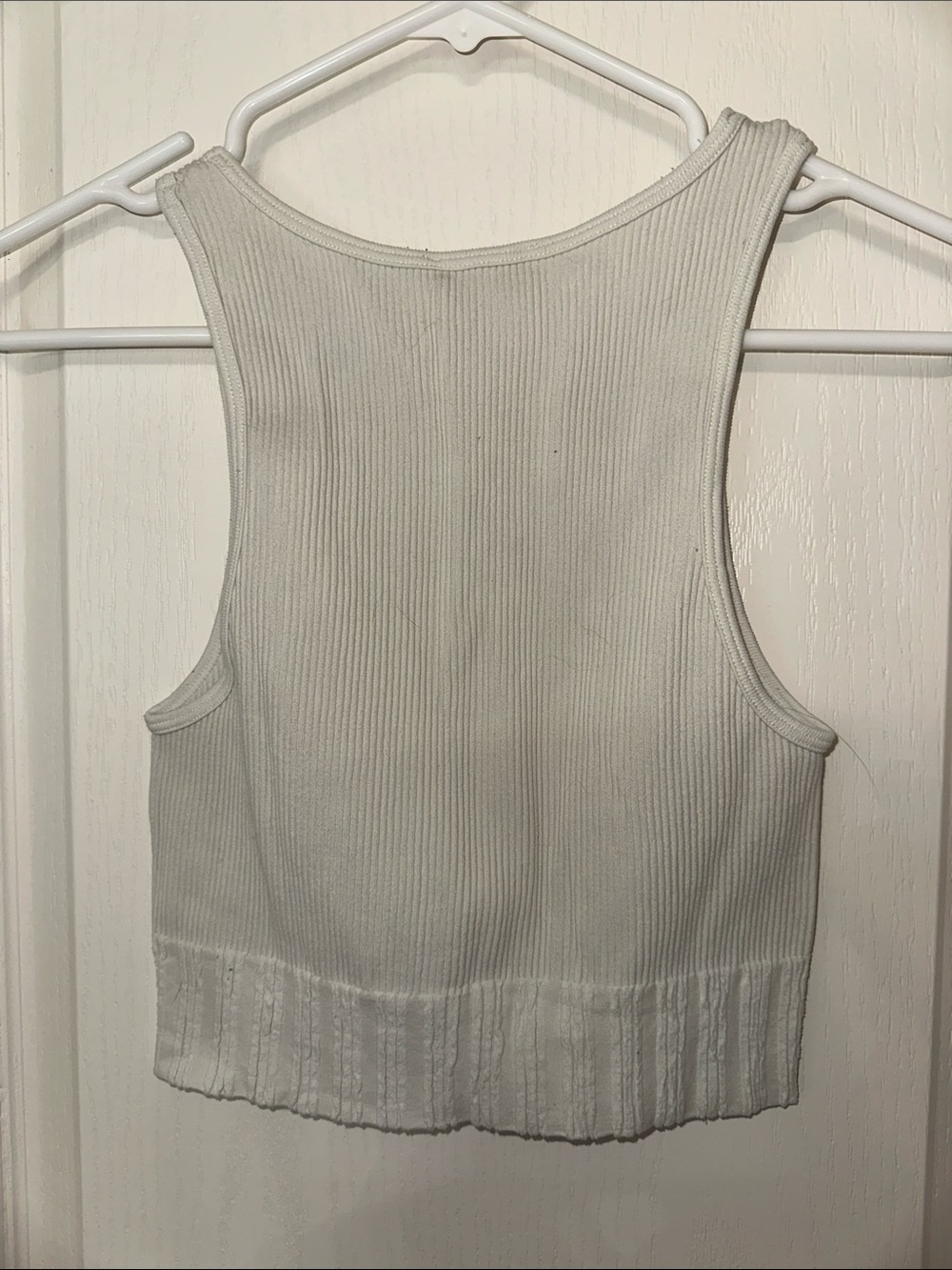 Zara Off-White Ribbed Cropped Tank - Picture 2 of 3